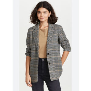 Madewell Dorset Plaid Wool Blend Blazer Size XL Women Oversized Academia Preppy